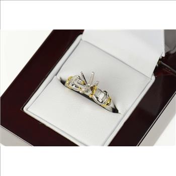 Platinum 0.59 Ctw 6.5 Diamond Engagement Setting Ring, Size 7.5