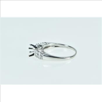 Platinum 0.60 Ctw 5mm Round Engagement Setting Ring, Size 7.5