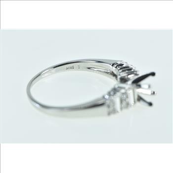 Platinum 0.60 Ctw 5mm Round Engagement Setting Ring, Size 7.5