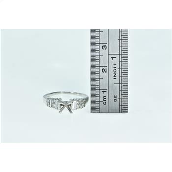Platinum 0.60 Ctw 5mm Round Engagement Setting Ring, Size 7.5
