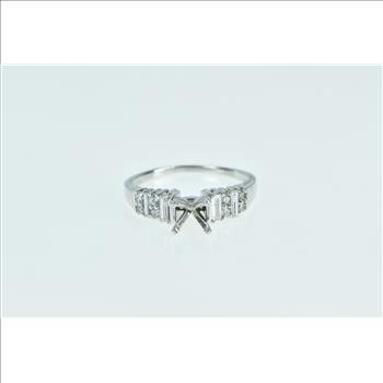 Platinum 0.60 Ctw 5mm Round Engagement Setting Ring, Size 7.5