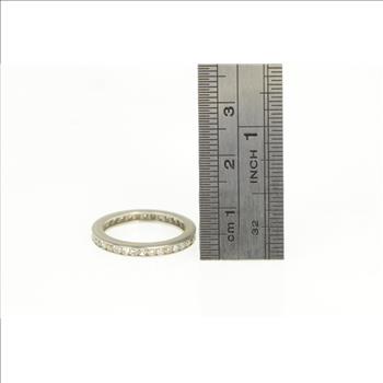 Platinum 0.75 Ctw Diamond Eternity Wedding Band Ring, Size 5.5