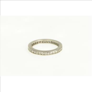 Platinum 0.75 Ctw Diamond Eternity Wedding Band Ring, Size 5.5