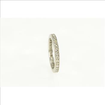 Platinum 0.75 Ctw Diamond Eternity Wedding Band Ring, Size 5.5