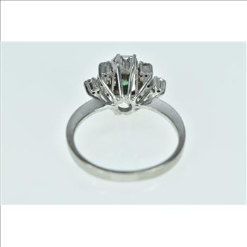 Platinum 0.86 Ctw Emerald Diamond Engagement Ring, Size 8