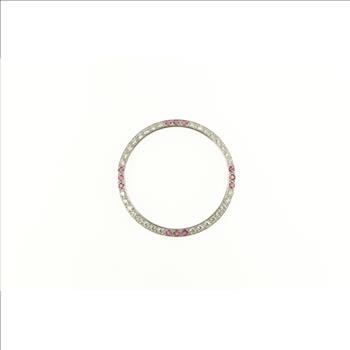 Platinum 0.90 Ctw Ruby Diamond Encrusted Watch Bezel