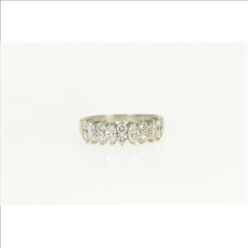 Platinum 1.10 Ctw Marquise Diamond Wedding Ring, Size 6.25