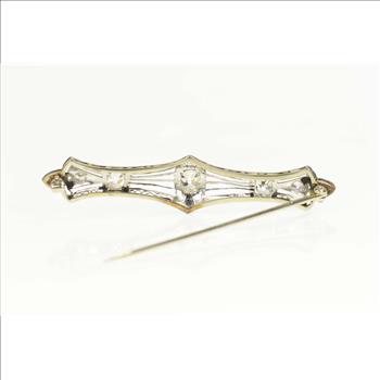 Platinum 1.17 Ctw Old European Cut Diamond Victorian Pin/Brooch