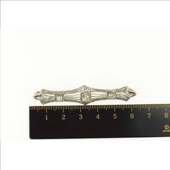 Platinum 1.17 Ctw Old European Cut Diamond Victorian Pin/Brooch