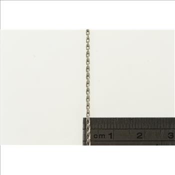 Platinum 1.3mm Wheat Palma Link Woven Chain Necklace 18