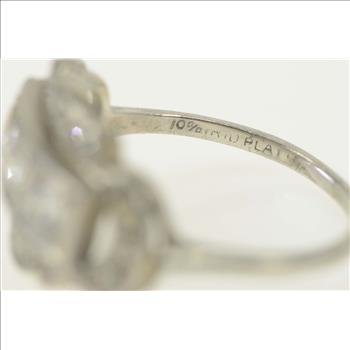 Platinum 1.40 Ctw Art Deco Diamond Engagement Ring, Size 7.5