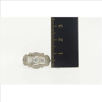 Platinum 1.40 Ctw Art Deco Diamond Engagement Ring, Size 7.5