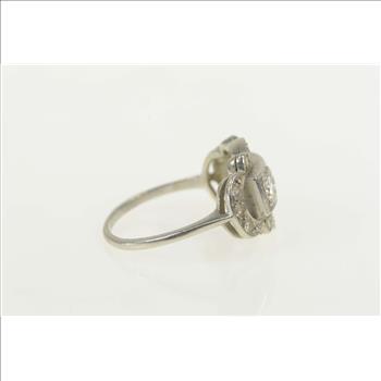 Platinum 1.40 Ctw Art Deco Diamond Engagement Ring, Size 7.5
