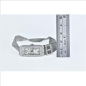 Platinum 1.50 Ctw Art Deco Diamond Mesh Chain Watch - Women's