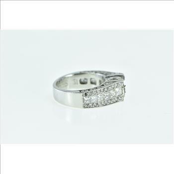 Platinum 1.57 Ctw Diamond Princess Engagement Setting Ring, Size 6