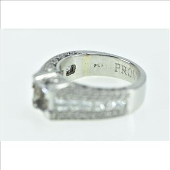 Platinum 1.57 Ctw Diamond Princess Engagement Setting Ring, Size 6