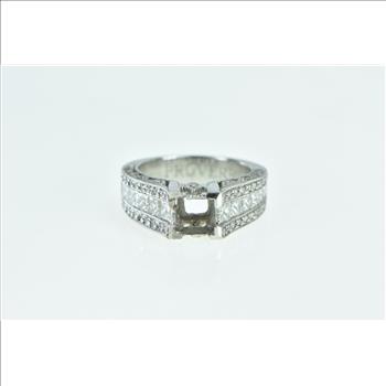 Platinum 1.57 Ctw Diamond Princess Engagement Setting Ring, Size 6