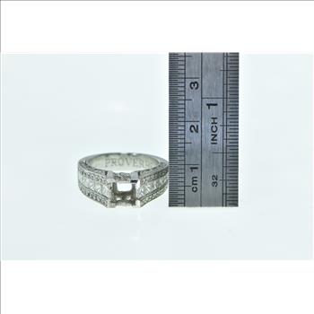 Platinum 1.57 Ctw Diamond Princess Engagement Setting Ring, Size 6