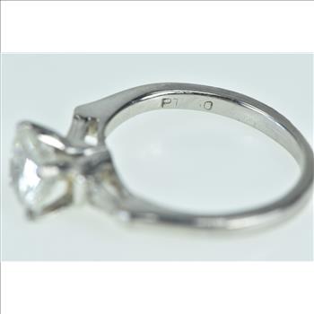 Platinum 1.59 Ctw Round Diamond Classic Engagement Ring, Size 5.5