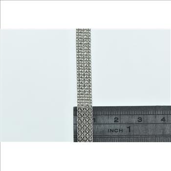 Platinum 18k Gold 6.5mm Squared Flat Mesh Chain Necklace 7.5