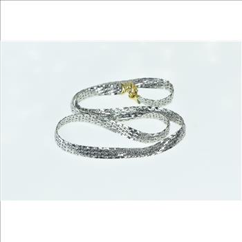 Platinum 18k Gold 6.6mm Squared Vintage Flat Chain Necklace 19