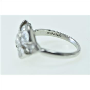 Platinum 1930's 0.25 Ctw Diamond Bow Engagement Ring, Size 7