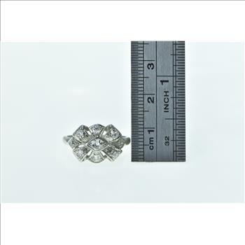 Platinum 1930's 0.25 Ctw Diamond Bow Engagement Ring, Size 7