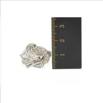 Platinum 1930's 1.55 Ctw Diamond Engagement Setting Ring, Size 6.25