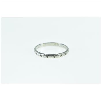 Platinum 1930's 2.4mm Vintage Wedding Band Ring, Size 5.75