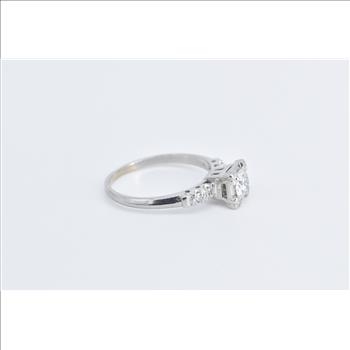 Platinum 1940's 0.76 Ctw Natural Diamond Engagement Ring, Size 7