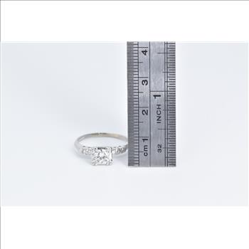 Platinum 1940's 0.76 Ctw Natural Diamond Engagement Ring, Size 7