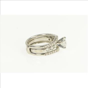 Platinum 2.30 Ctw Diamond Engagement Bridal Set Ring, Size 6