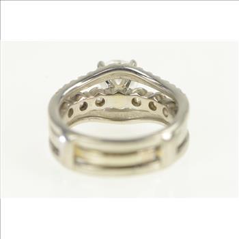 Platinum 2.30 Ctw Diamond Engagement Bridal Set Ring, Size 6