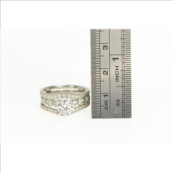 Platinum 2.30 Ctw Diamond Engagement Bridal Set Ring, Size 6