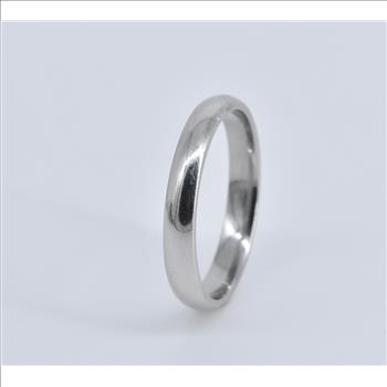 Platinum 3.0mm Classic Simple Rounded Wedding Band Ring, Size 6