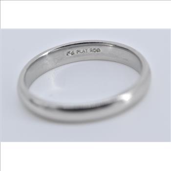 Platinum 3.0mm Classic Simple Rounded Wedding Band Ring, Size 6