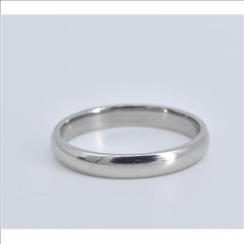 Platinum 3.0mm Classic Simple Rounded Wedding Band Ring, Size 6
