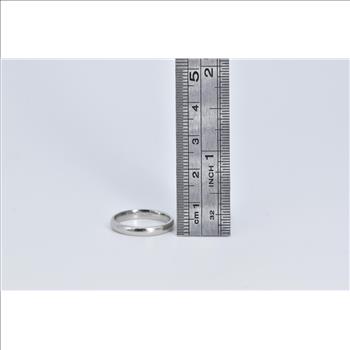 Platinum 3.0mm Classic Simple Rounded Wedding Band Ring, Size 6