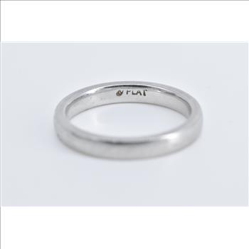 Platinum 3.0mm Classic Simple Wedding Band Ring, Size 6.5