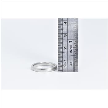 Platinum 3.0mm Classic Simple Wedding Band Ring, Size 6.5