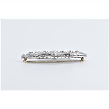 Platinum 3.20 Ctw OEC OMC Natural Diamond Filigree Pin/Brooch