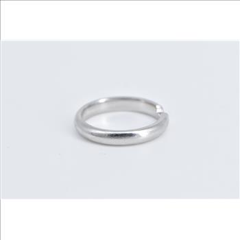 Platinum 3.2mm Rounded Notched Wedding Band Ring, Size 5.25
