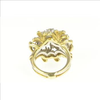 Platinum 3.75 Ctw Ruby Diamond Cluster Engagement Set Ring, Size 5