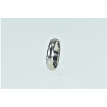 Platinum 3.7mm Vintage Classic Wedding Band Ring, Size 4