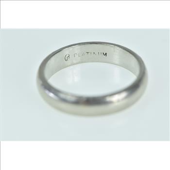 Platinum 3.7mm Vintage Classic Wedding Band Ring, Size 4