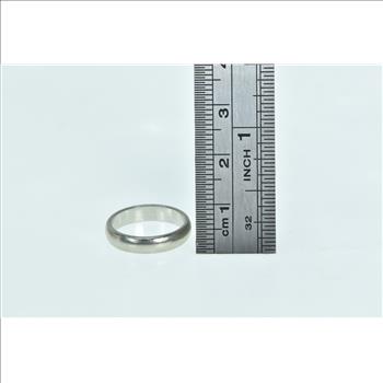 Platinum 3.7mm Vintage Classic Wedding Band Ring, Size 4