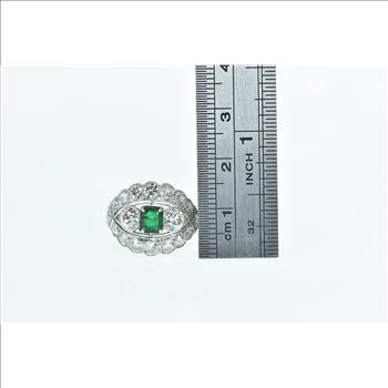 Platinum 4.00 Ctw Victorian Emerald Cut OEC Diamond Ring, Size 6