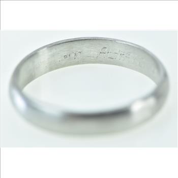 Platinum 4.5mm Classic Brushed Finish Wedding Band Ring, Size 11.75