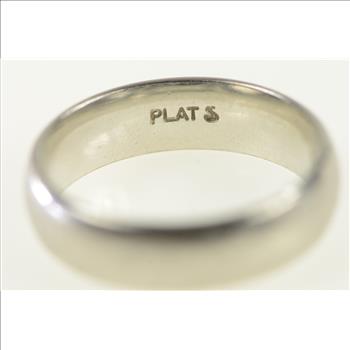 Platinum 5.0mm Vintage Classic Wedding Band Ring, Size 5.25