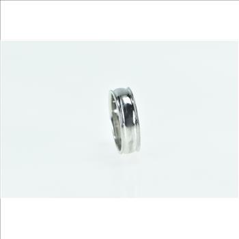 Platinum 5.25mm Vintage Classic Grooved Wedding Band Ring, Size 5.25